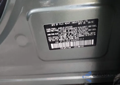 2017 Subaru Forester 2.5I Premium z USA, uszkodzony, nr VIN JF2SJAGC4HH465312